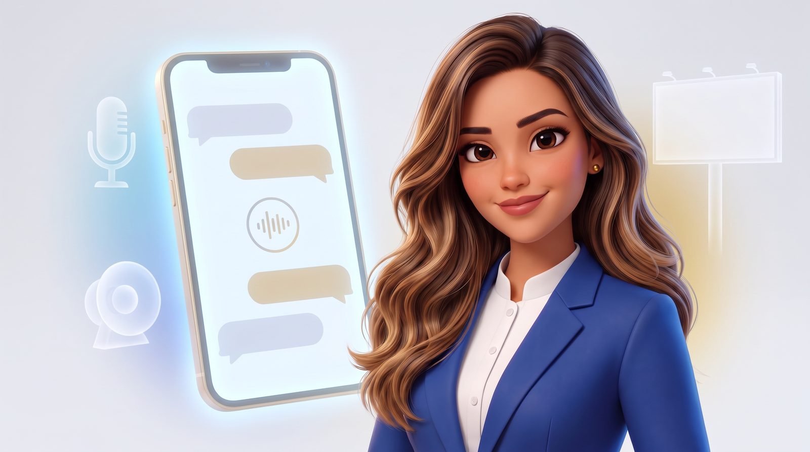 A Gaia ao lado de um celular com uma conversa aberta